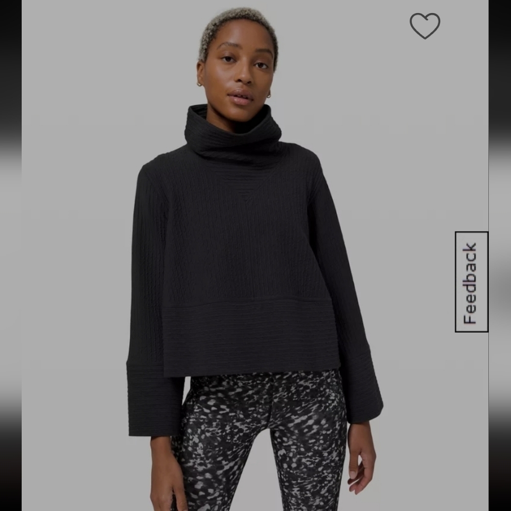 LULULEMON ATHLETICA WOMEN'S Oversized Textured Funnel-Neck Pullover SIZE 6